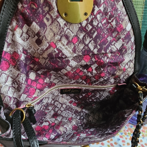 Elliot Lucca medium sized mixed grain/color leather clutch - Picture 11 of 13